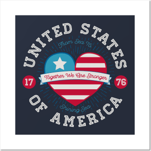 United States Heart Crest Posters and Art